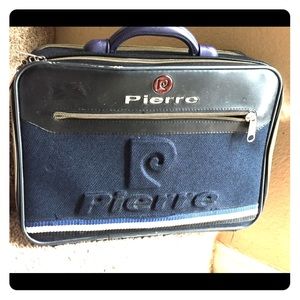 Vintage Pierre Cardin tweed carry on suitcase rare
